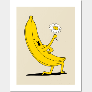 Banana with chamomile Posters and Art